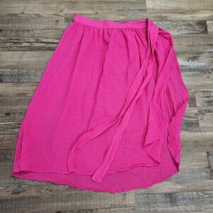 Pink Cotton Gauze Wrap Skirt 2X Plus Size Sarong Beach Cover Up